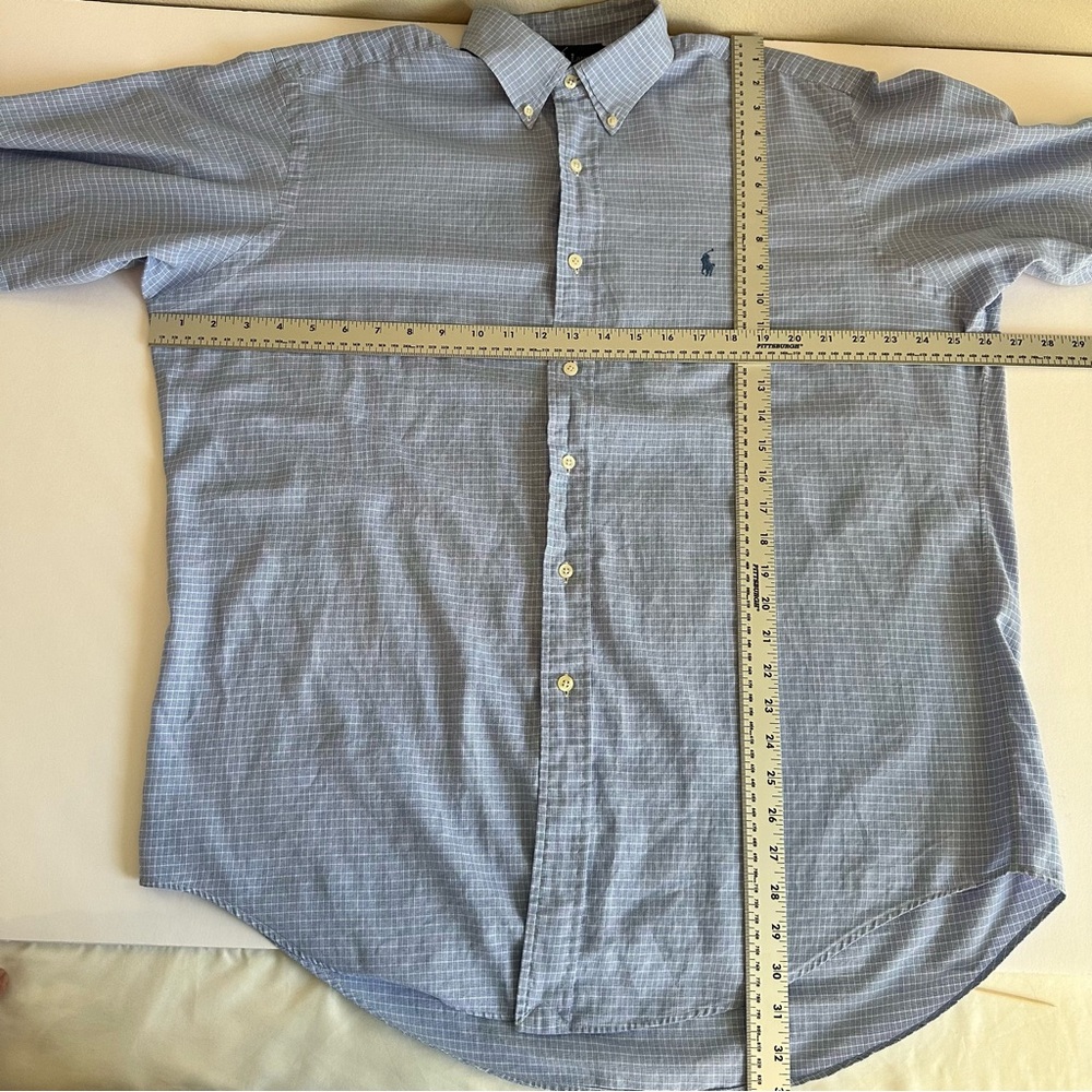 Ralph Lauren Yarmouth Blue White Button-Down Shirt Sz 16 (32/33) Preppy Classic - Picture 5 of 6
